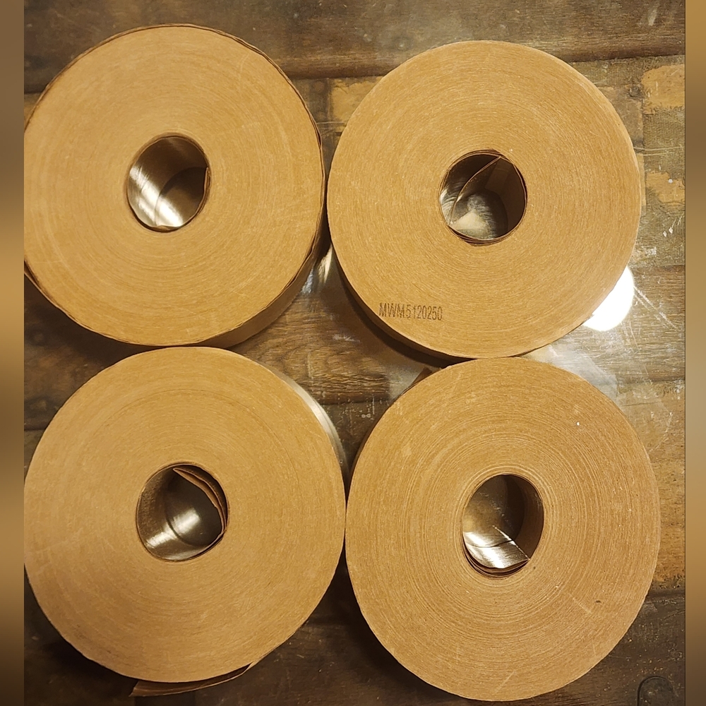2 Rolls Of Reinforced Box Paper Carton Tape Water Activated Tape 2.75" x 450Ft